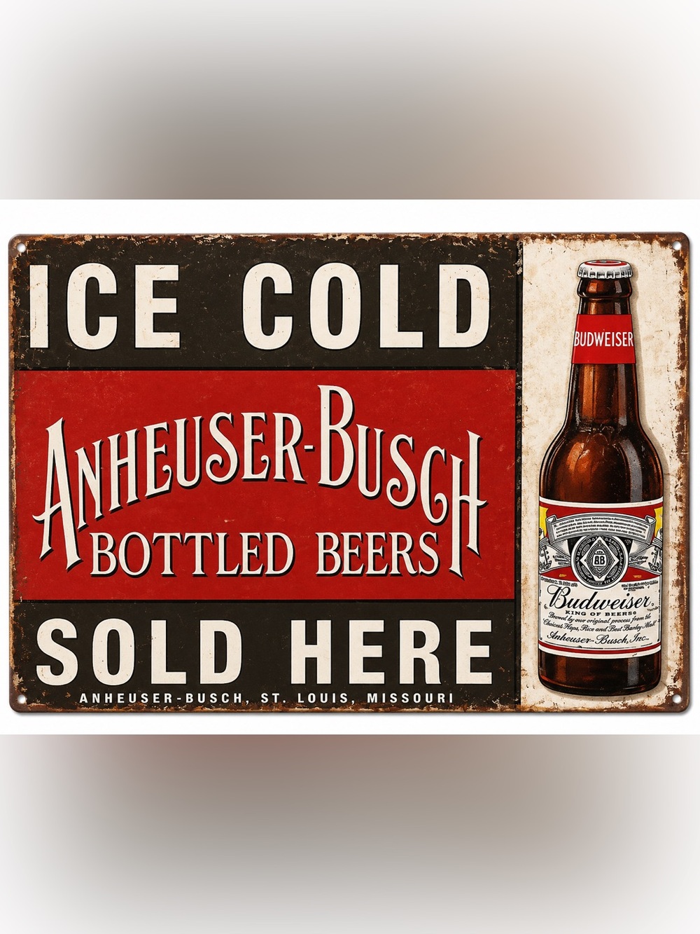 NEW Anheuser-Busch Budweiser Beer Metal Sign